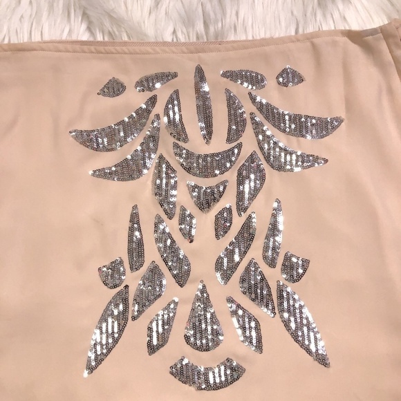H&M Nude Silver Sequins Skirt - Picture 2 of 7